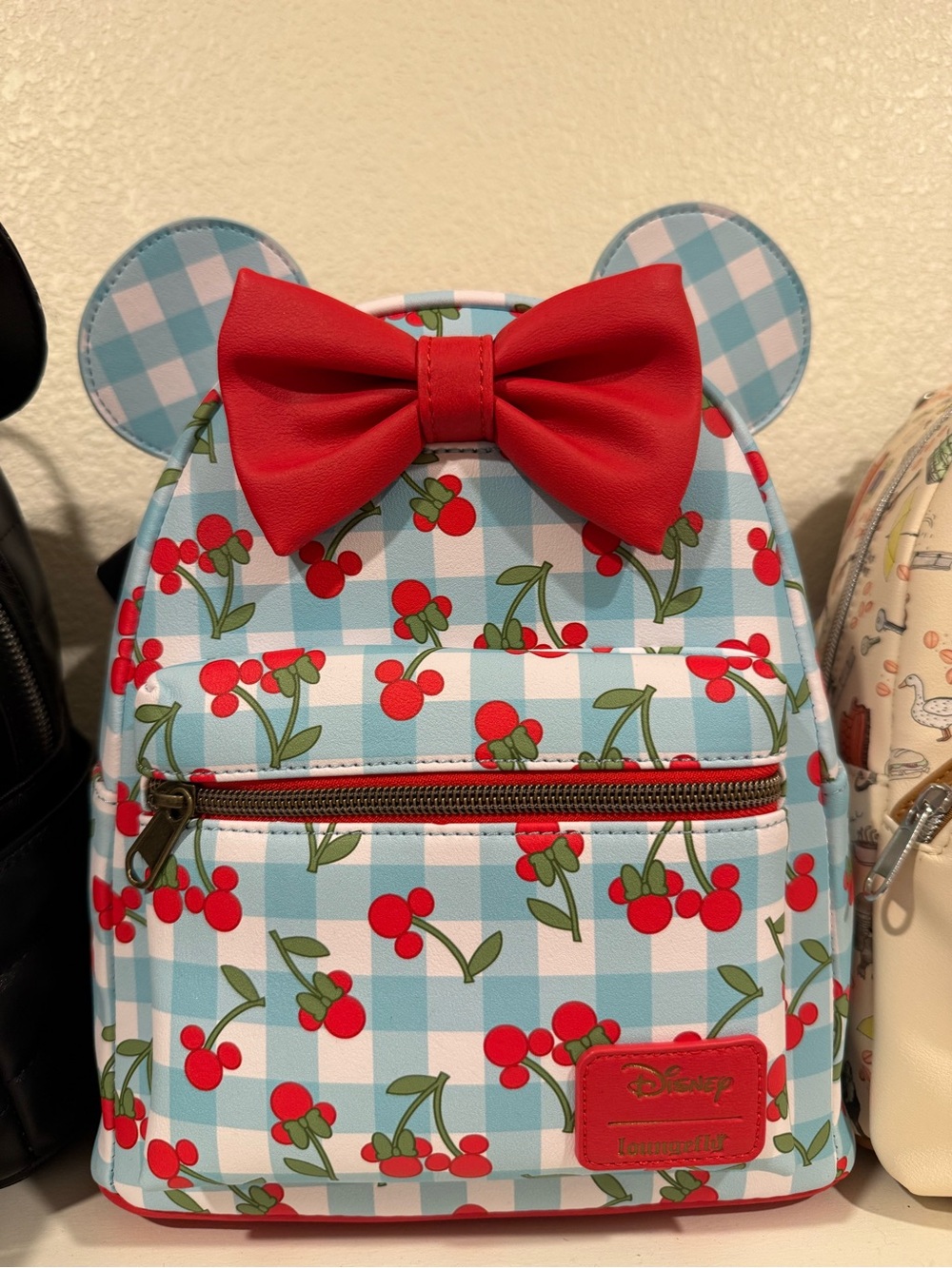 Loungefly Disney Minnie Mouse Gingham Cherry Mini Backpack
